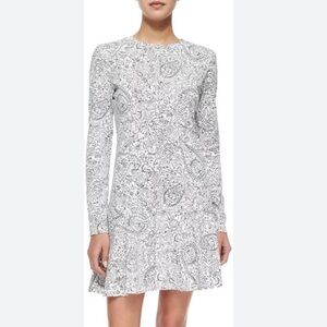 Tory Burch Long-Sleeve Doodle Print Cotton Dress